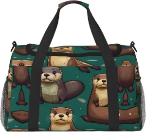 Naughty Beaver print Weekender Overnight Carry On Bag Gym Luggage Bag Duffel Bag for Travel Women