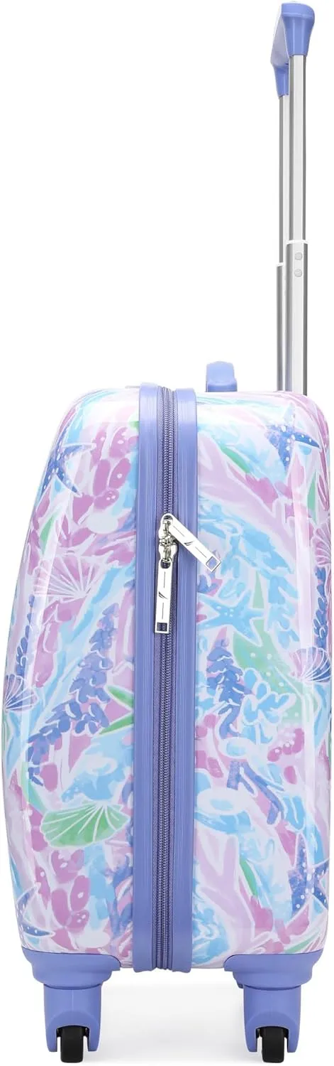 NAUTICA Kids Luggage - 18" Airline Approved Rolling Hardside Upright Carry-on Suitcase with Wheels (Pastel Shell)