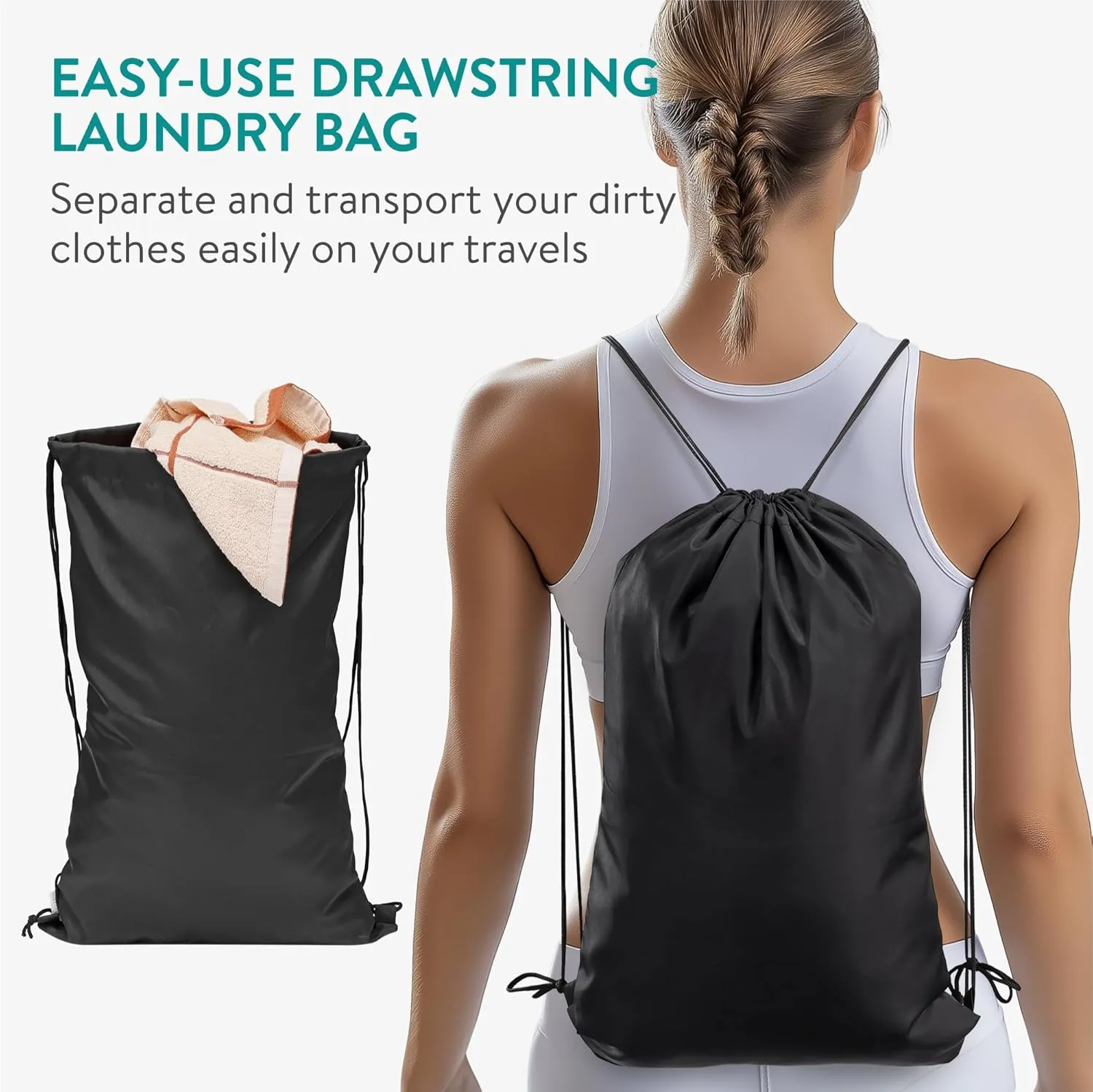 Navaris Compression Packing Cubes Set of 6 - Compressible Travel Bags for Packing Many Sizes - Lightweight Compression Travel Organizer Suitcase Carry On Luggage Backpacks - Black