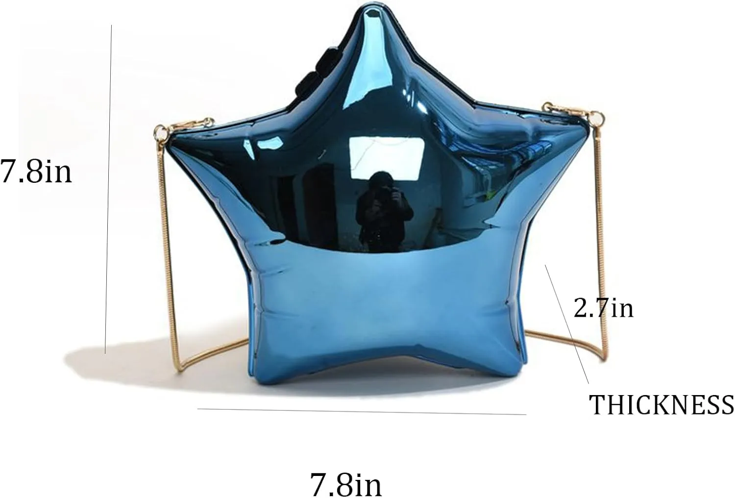 NELSBREXWomen's AcrylicStar Chain Y2k Crossbody Bag Metallic Design Evening Clutch Party Purse Handbag for Party Wedding Gift