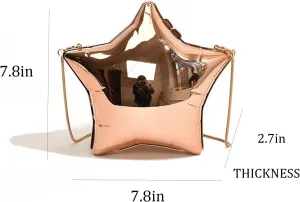 NELSBREXWomen's AcrylicStar Chain Y2k Crossbody Bag Metallic Design Evening Clutch Party Purse Handbag for Party Wedding Gift