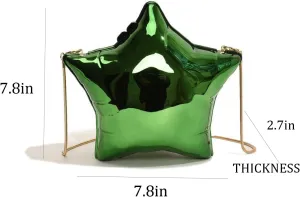 NELSBREXWomen's AcrylicStar Chain Y2k Crossbody Bag Metallic Design Evening Clutch Party Purse Handbag for Party Wedding Gift