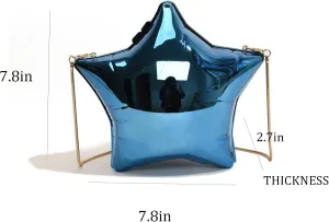 NELSBREXWomen's AcrylicStar Chain Y2k Crossbody Bag Metallic Design Evening Clutch Party Purse Handbag for Party Wedding Gift