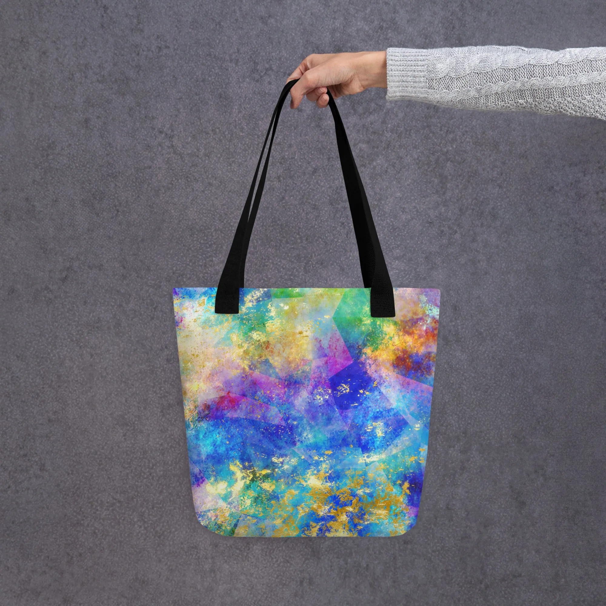Neon Spongepaint All Over Print Tote Bag