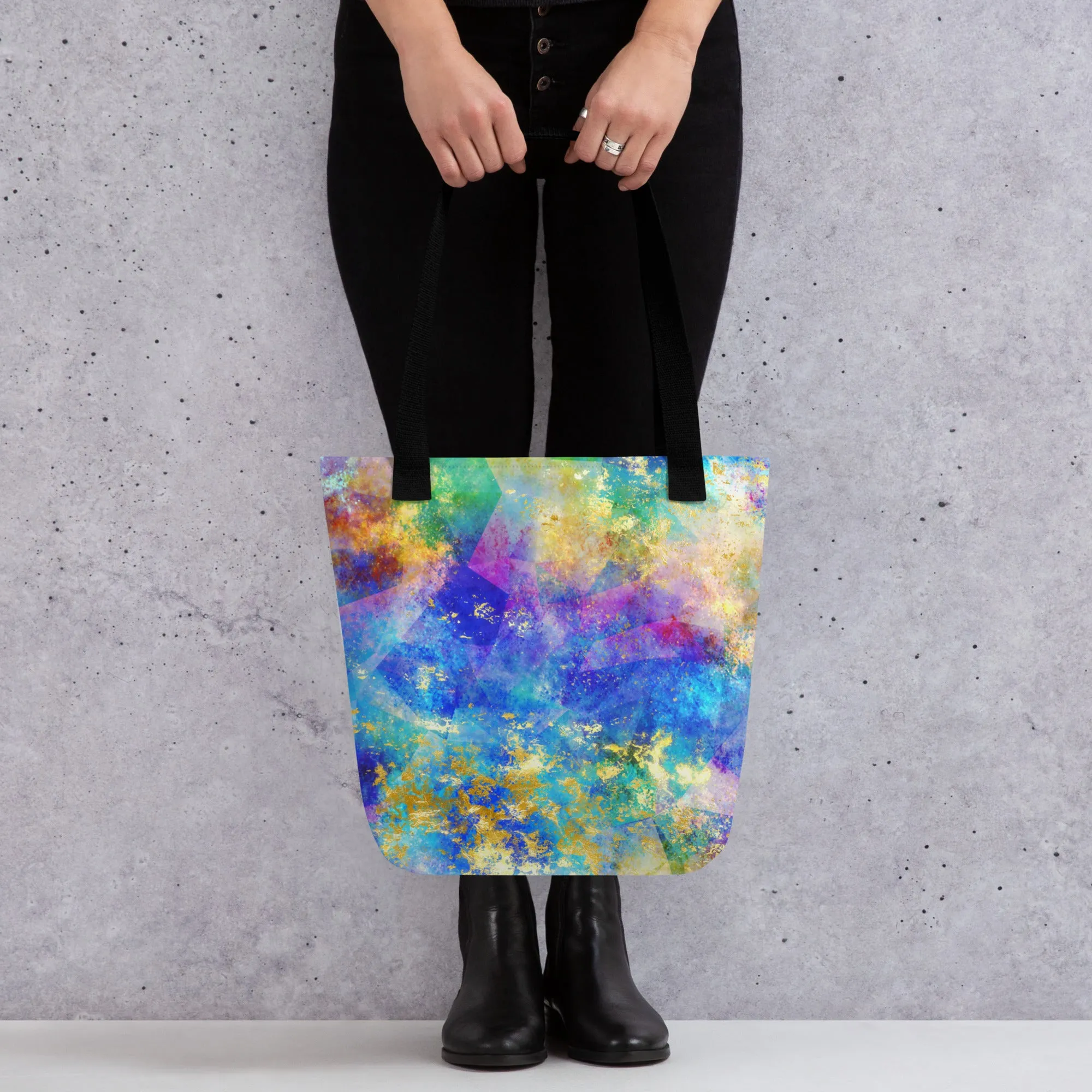 Neon Spongepaint All Over Print Tote Bag