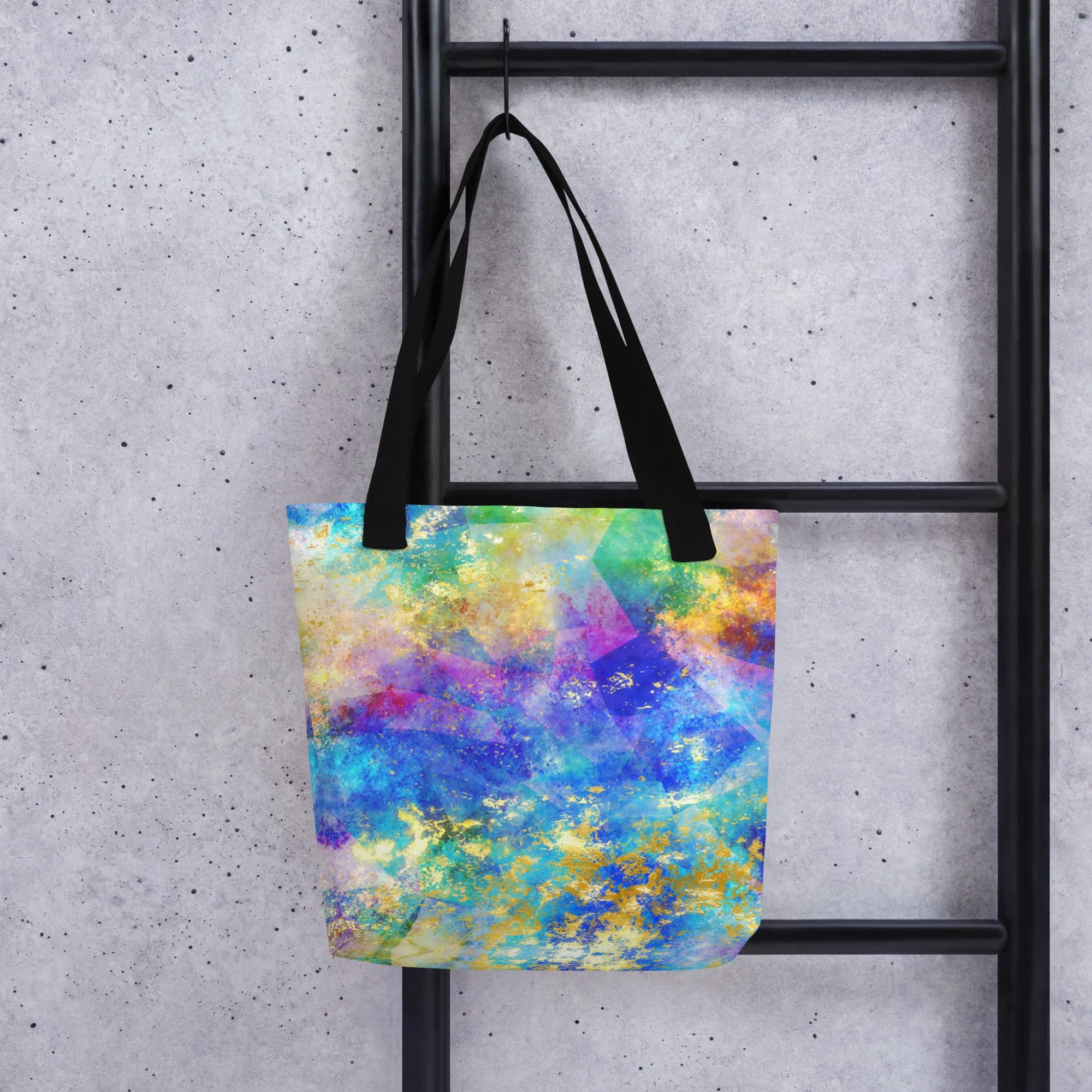Neon Spongepaint All Over Print Tote Bag