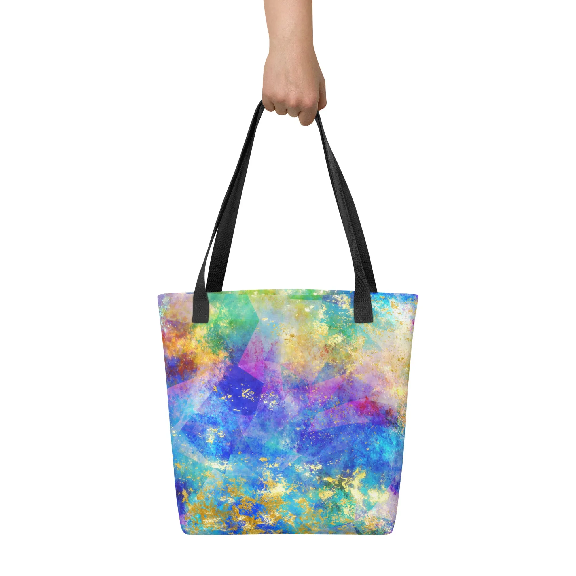 Neon Spongepaint All Over Print Tote Bag