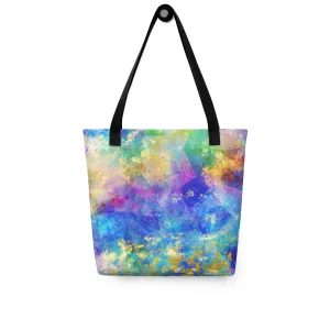 Neon Spongepaint All Over Print Tote Bag