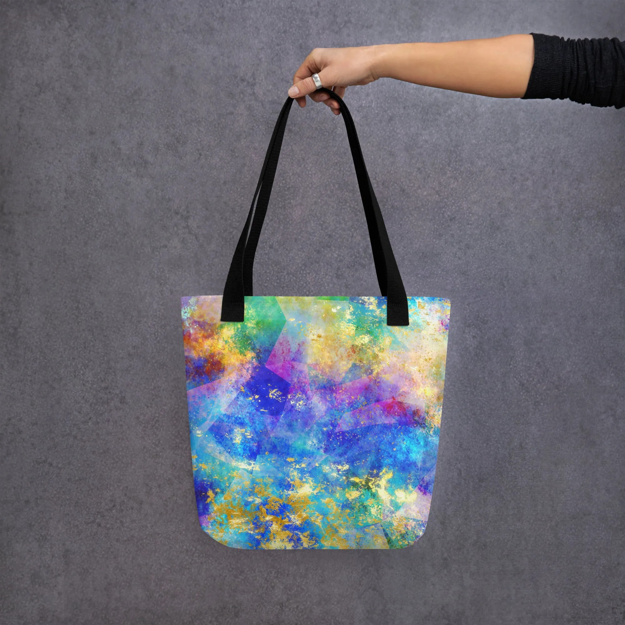Neon Spongepaint All Over Print Tote Bag