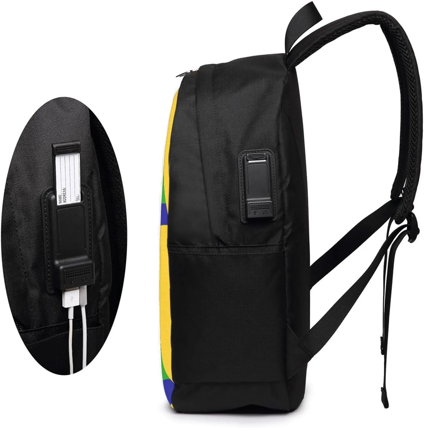 Nevis St. Kitts Flag Laptop Backpacks Travel Backpack Casual Business Daypack Sport Rucksack Computer Bag Fits up to 17 Inch Notebook with USB Port