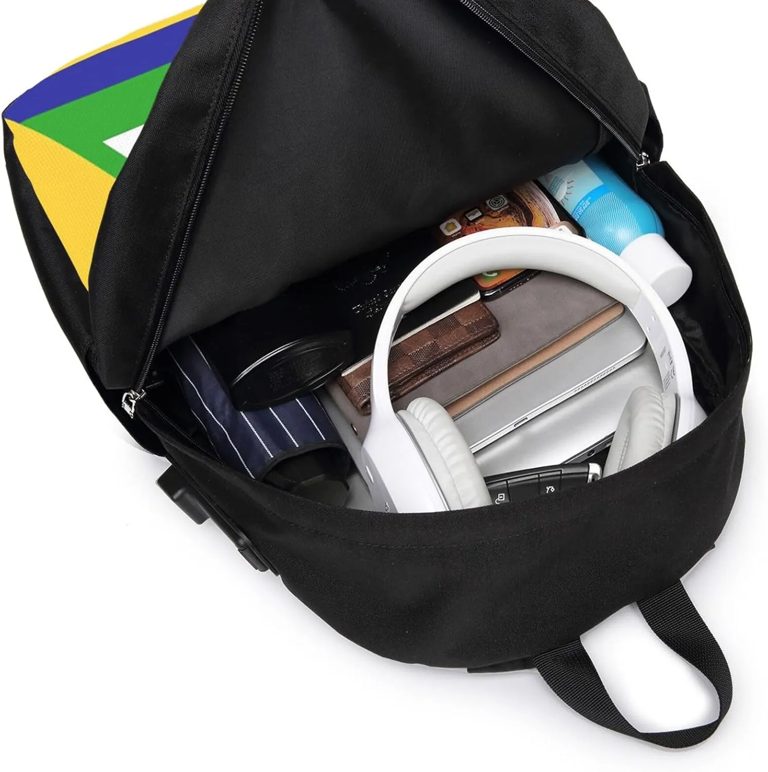 Nevis St. Kitts Flag Laptop Backpacks Travel Backpack Casual Business Daypack Sport Rucksack Computer Bag Fits up to 17 Inch Notebook with USB Port