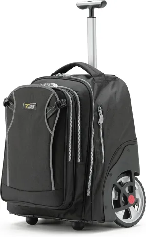 NEW TILAMI 20" Rolling Backpack for Teens Adults, Climbing Stairs Waterproof Backpack with Wheels for School Business Trave Camping with Laptop Compartment, Fit 17 Inch Laptop, Black