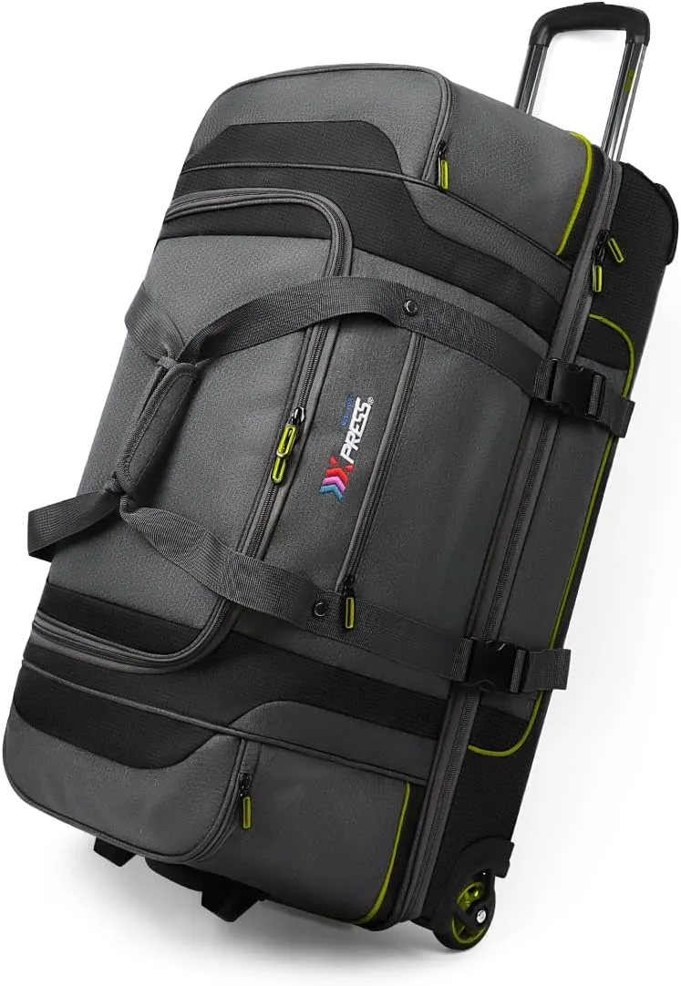 NewYork XPress Green 30" Rolling Duffel Bag Two Silent Wheels With Corner Covers