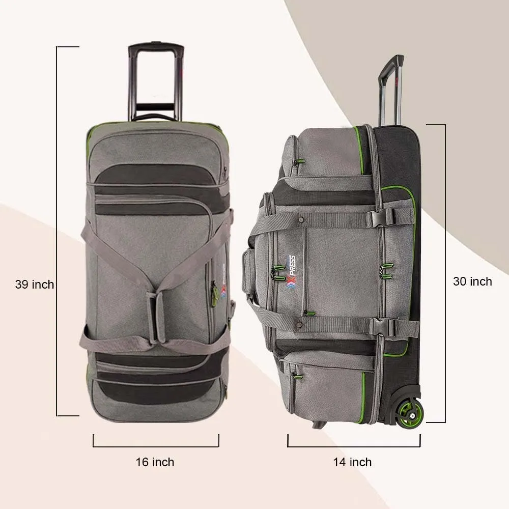 NewYork XPress Green 30" Rolling Duffel Bag Two Silent Wheels With Corner Covers