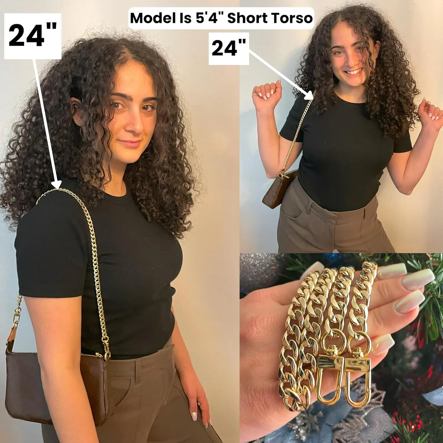 NEXT FASHION Purse Chain Strap Handle Shoulder Crossbody Metal Replacement 20CM - 120CM Selecting (Gold 40" / 100cm)