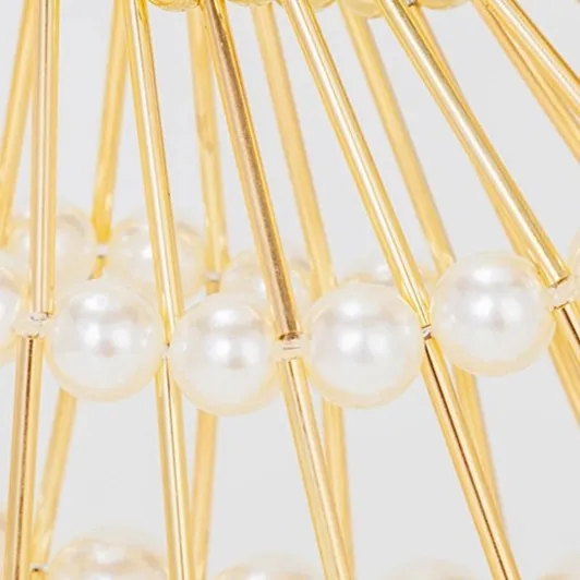 Nimue Pearl Beaded Golden Fan Evening Bag