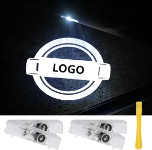 No Fade Car Door Lights Logo Compatible with Nissan, LED Welcome Lights Accessories for Altima Maxima Armada Titan Quest Pathfinder Terra (NS2-4p)