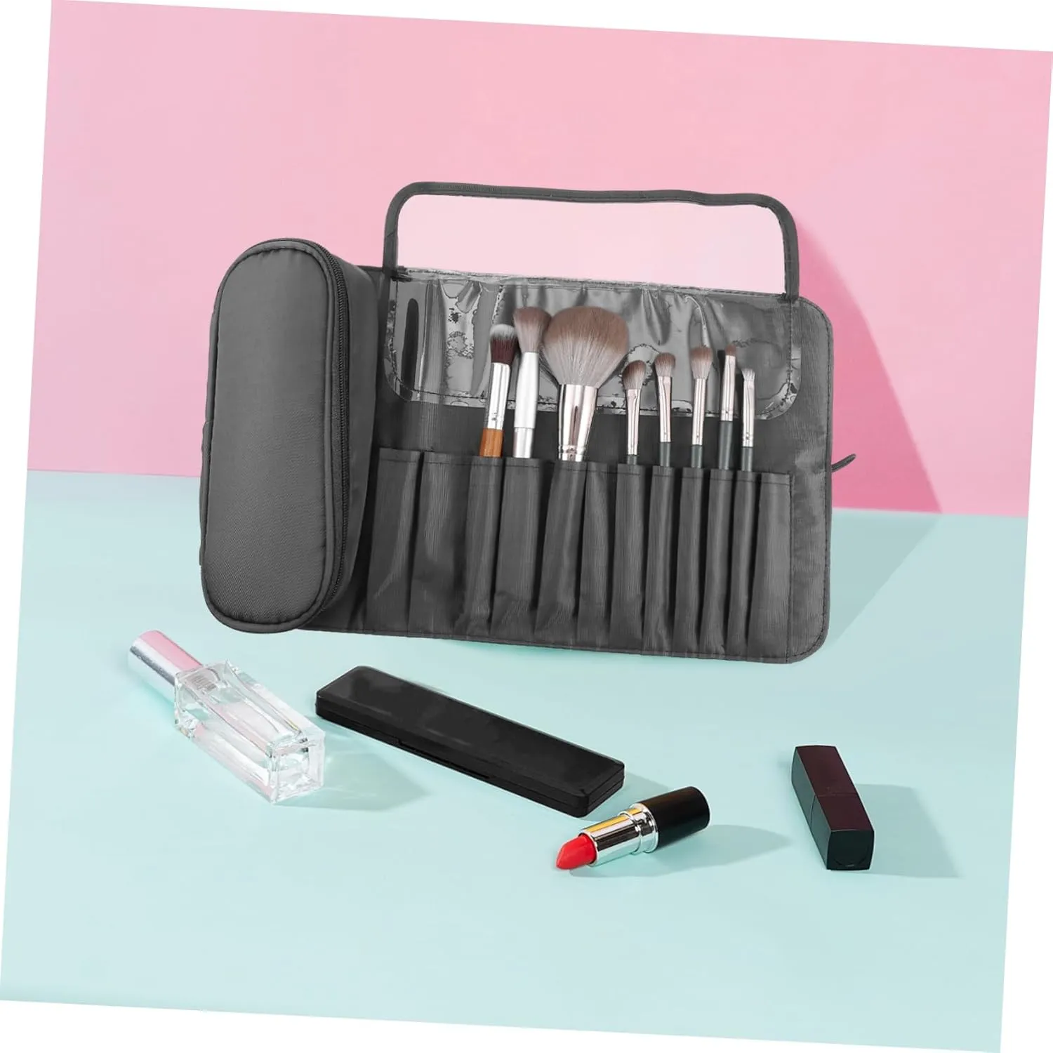 NOLITOY Travel Makeup Case Brush Bag Portable Makeup Organizer Cosmetic Brush Holder for Home