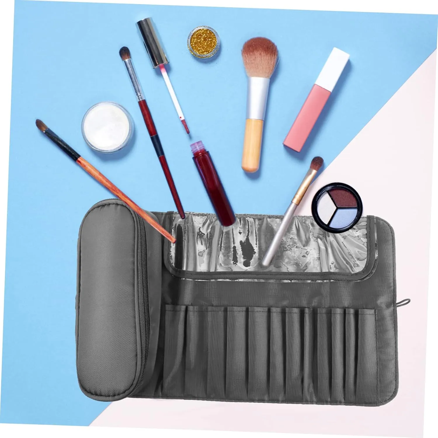 NOLITOY Travel Makeup Case Brush Bag Portable Makeup Organizer Cosmetic Brush Holder for Home