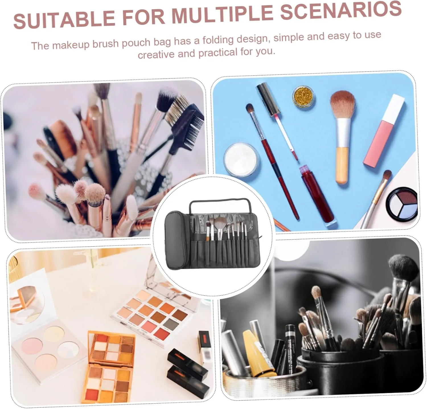 NOLITOY Travel Makeup Case Brush Bag Portable Makeup Organizer Cosmetic Brush Holder for Home