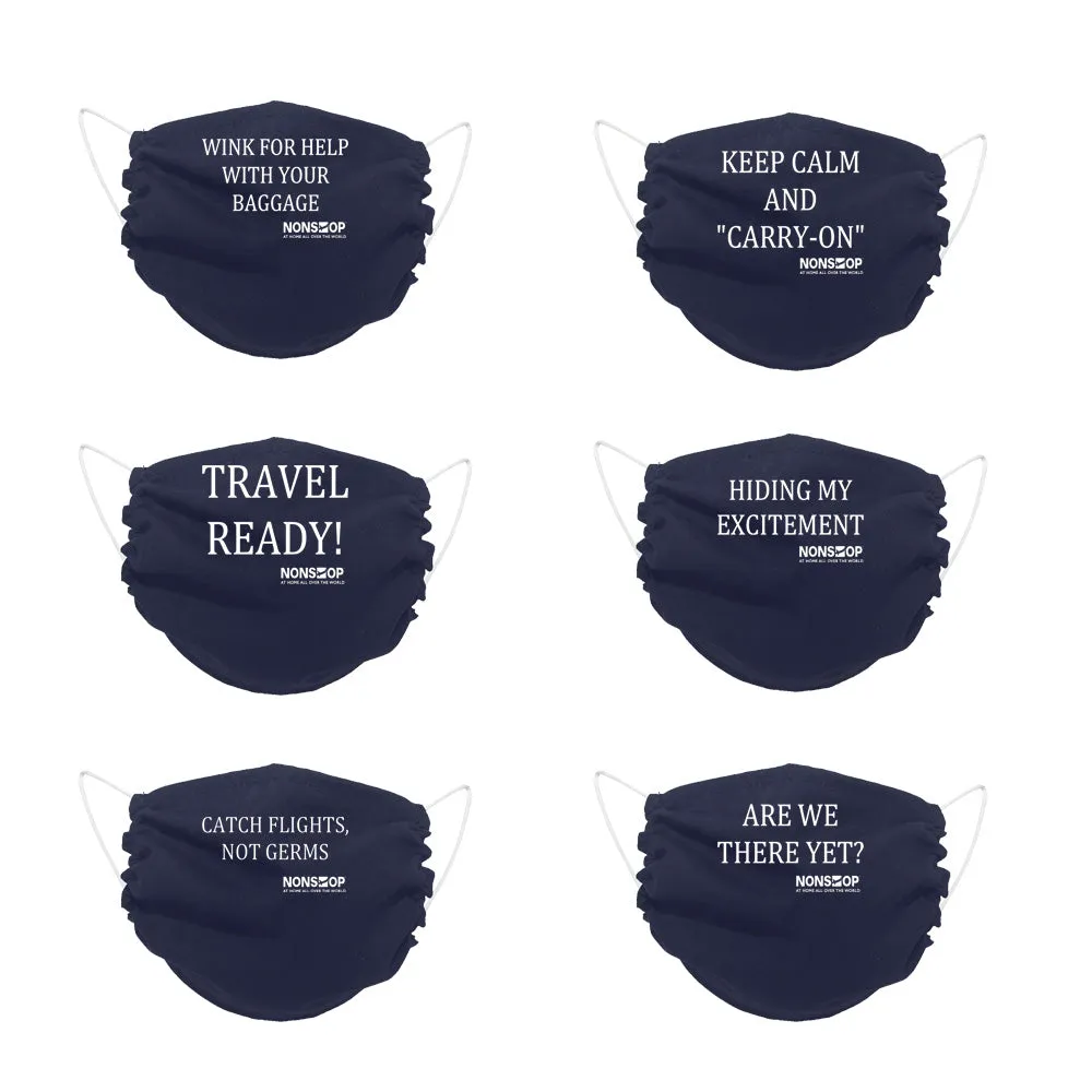 NONSTOP Fun Travel Quotes "Hiding My Excitement" Lightweight Travel Facemask