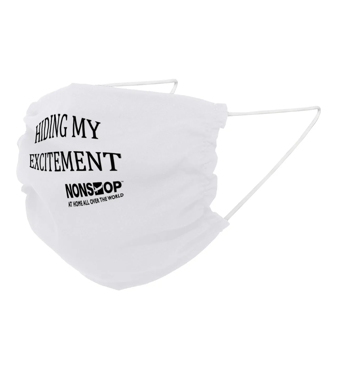 NONSTOP Fun Travel Quotes "Hiding My Excitement" Lightweight Travel Facemask