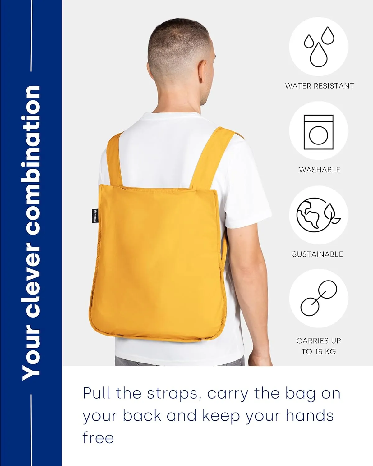 Notabag – 2 in 1 Backpack and Bag – Backpack waterproof – reusable grocery bags foldable