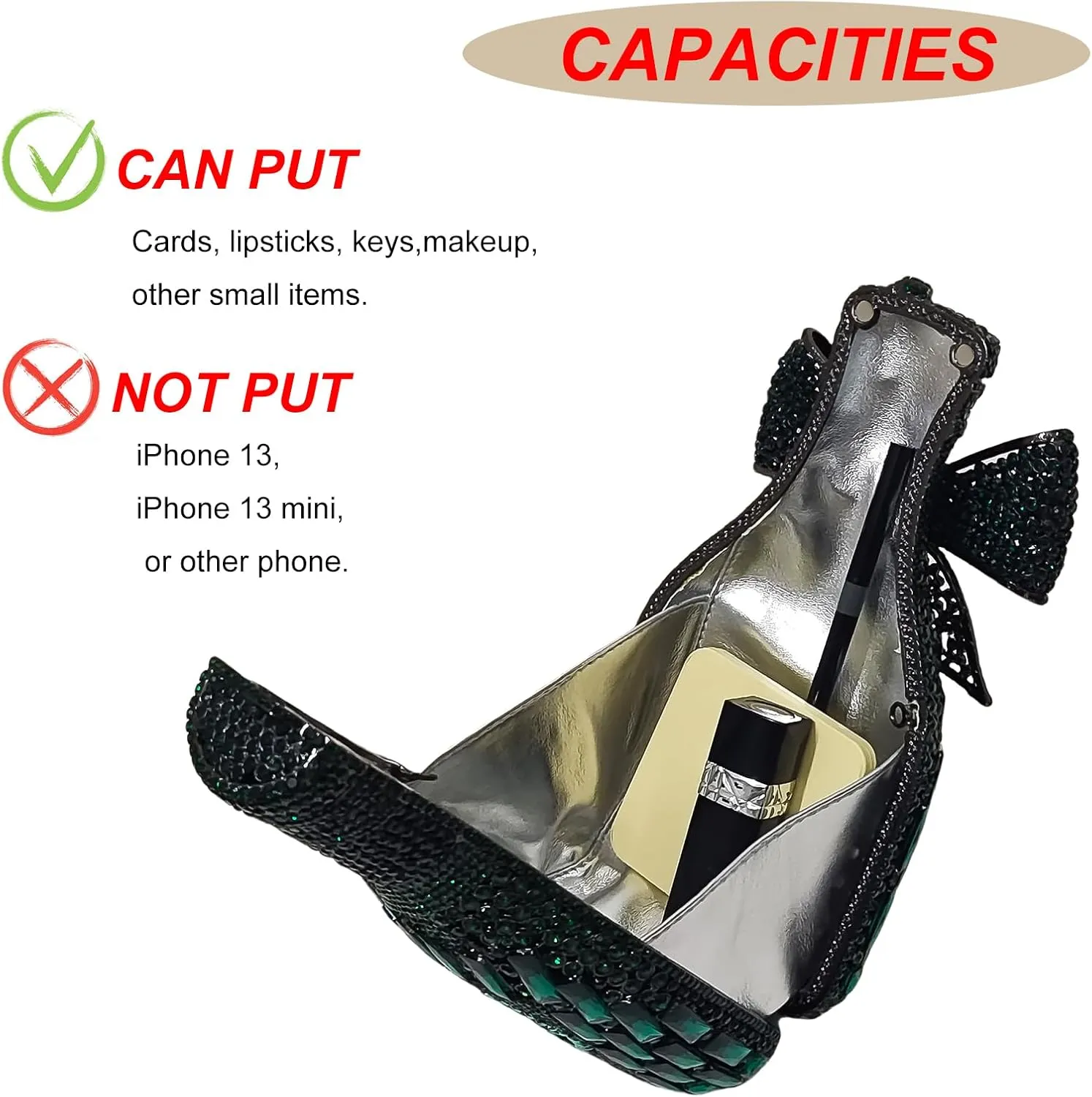 Novelty Champagne Bottle Evening Bag Rhinestone Clutch with Bowknot Women Purse Party Cocktail Crystal Handbag