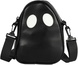Novelty Devil Ghost Mini Crossbody Bag, PU Leather Gothic Adjustable Strap Couple Shoulder Bag for Halloween, Casual (Black)