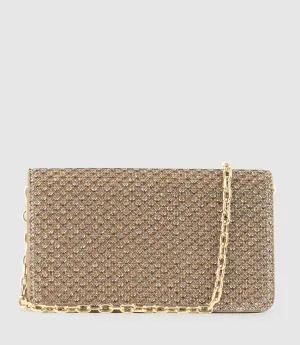 NYX Evening Bag in Copper Metallic Fabric