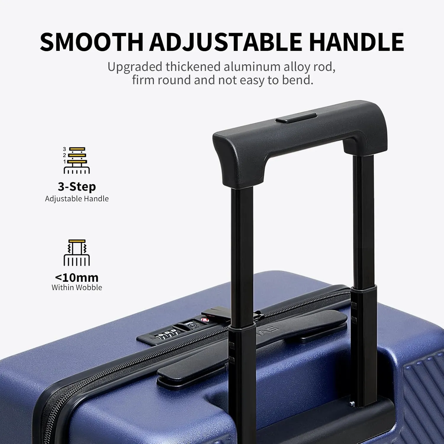 OIWAS 20 Inch Carry On Luggage, Suitcase Carry-on with 8 Spinner Wheels, TSA Lock, Waterproof Compartment, DIY Lightweight Carry On Hard Shell Suitcase Airline Approved for Short Trip, Blue