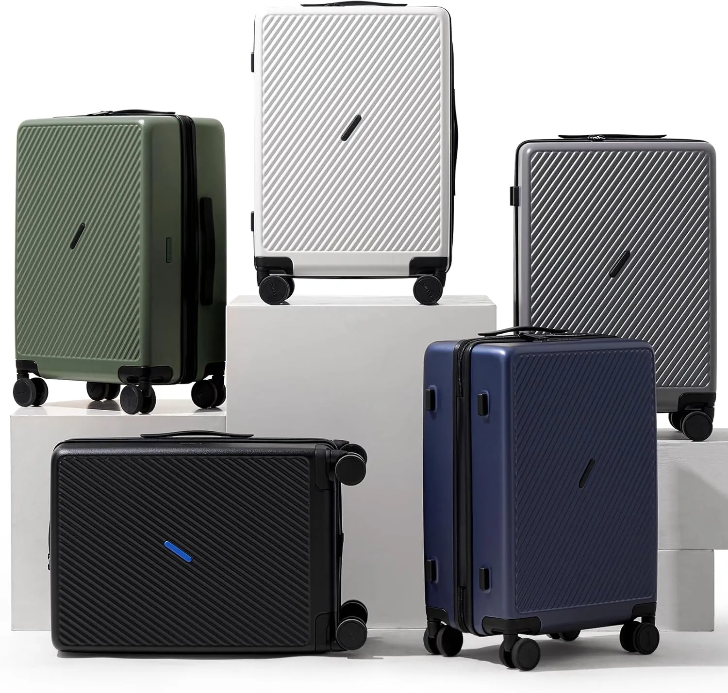 OIWAS 20 Inch Carry On Luggage, Suitcase Carry-on with 8 Spinner Wheels, TSA Lock, Waterproof Compartment, DIY Lightweight Carry On Hard Shell Suitcase Airline Approved for Short Trip, Blue