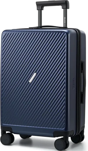 OIWAS 20 Inch Carry On Luggage, Suitcase Carry-on with 8 Spinner Wheels, TSA Lock, Waterproof Compartment, DIY Lightweight Carry On Hard Shell Suitcase Airline Approved for Short Trip, Blue
