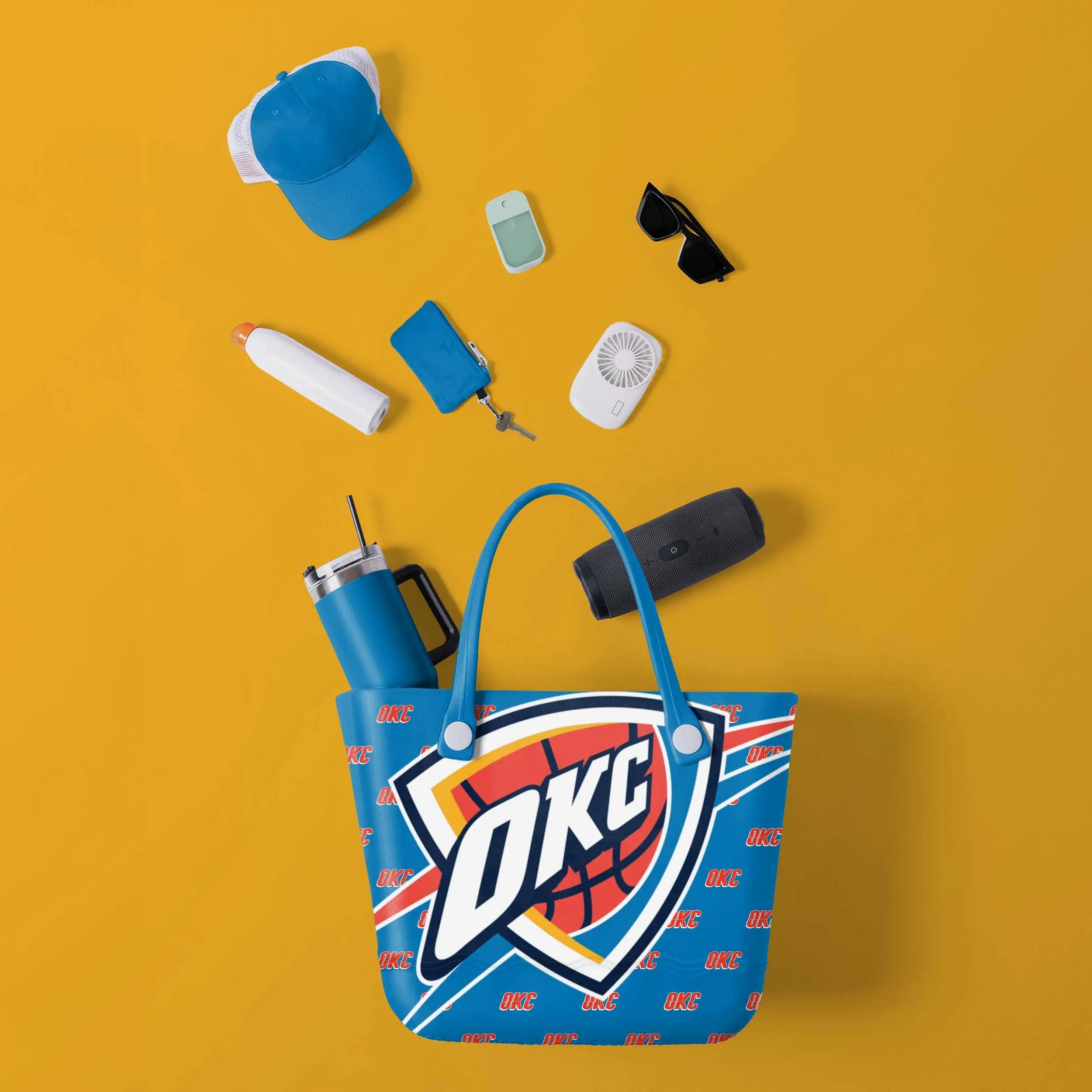 Oklahoma City Thunder Big Logo Mini Print Tailgate Tote Bag