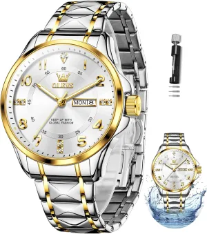 OLEVS Watches for Men,Mens Watch Large Wrist,Roman Numerals Men Watch,Chronograph Watches for Men,Luxury Watches for Men,Diamond Watches for Men,Men Watch Waterproof,Relojes para Hombres