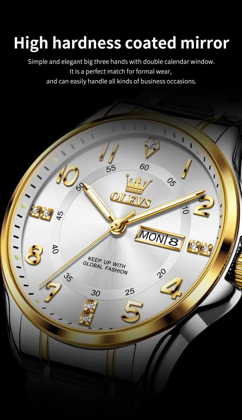 OLEVS Watches for Men,Mens Watch Large Wrist,Roman Numerals Men Watch,Chronograph Watches for Men,Luxury Watches for Men,Diamond Watches for Men,Men Watch Waterproof,Relojes para Hombres