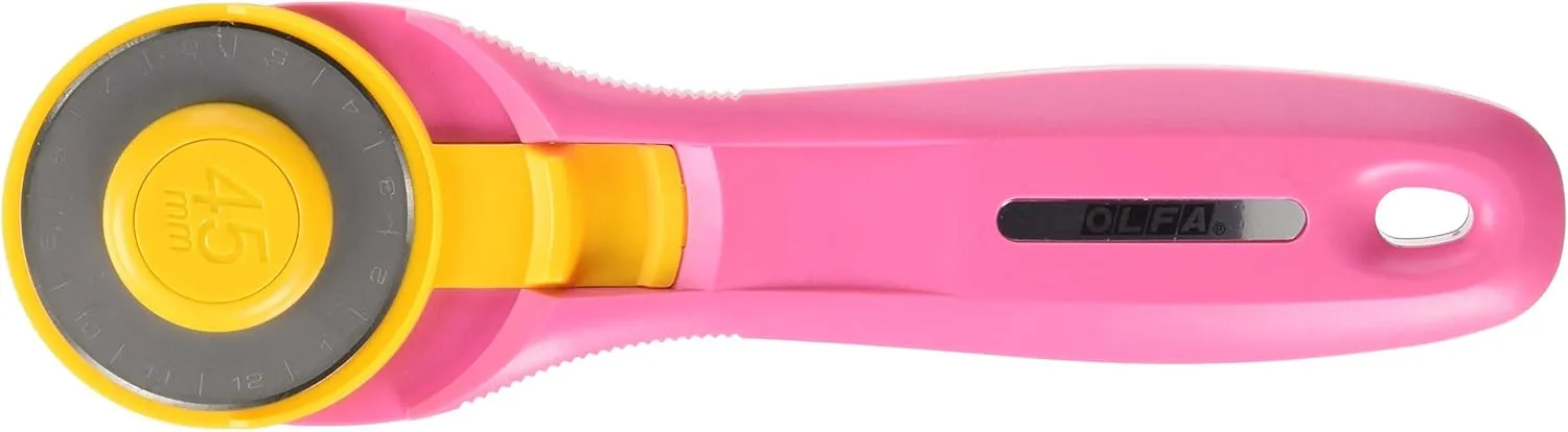 Olfa 1132645 45mm Fairy Floss Pink Splash Rotary Cutter, Multicolor