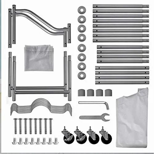 Ollieroo Laundry Sorter Cart 4 Bag with 4 Rolling Wheels Heavy Duty Laundry Organizer Cart Steel Frame Clothes Hamper Sorter, Grey