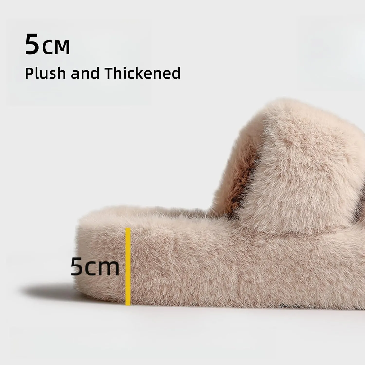 Open Toe Slippers For Women House Platform Cute Indoor Bedroom Fuzzy Shoes Home Summer Height-Increasing Slippers Cozy Fluffy Outdoor White Slides Trendy Gift