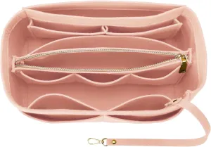 OPPOSHE Purse Organizer Insert for Handbags, Softened Felt Bag Insert Organizer for Tote, Compatible with LV, Coach, MK, Kate Spade, Goyard, Longchamp (Light Pink, Large)