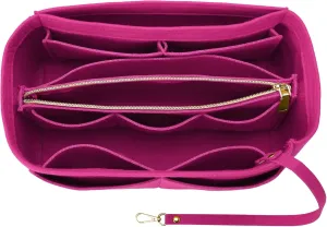OPPOSHE Purse Organizer Insert for Handbags, Softened Felt Bag Insert Organizer for Tote, Compatible with LV, Coach, MK, Kate Spade, Goyard, Longchamp (Rosy, X-Large)