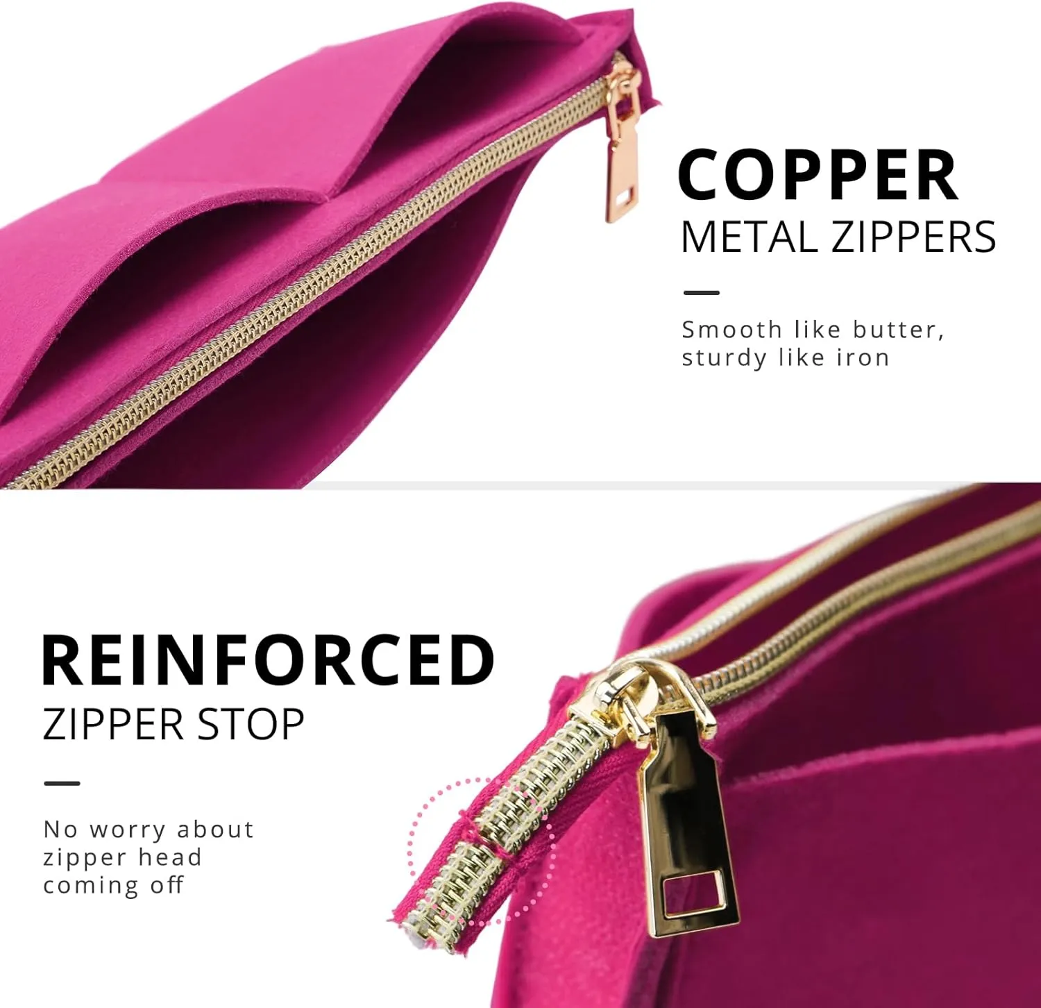 OPPOSHE Purse Organizer Insert for Handbags, Softened Felt Bag Insert Organizer for Tote, Compatible with LV, Coach, MK, Kate Spade, Goyard, Longchamp (Rosy, X-Large)