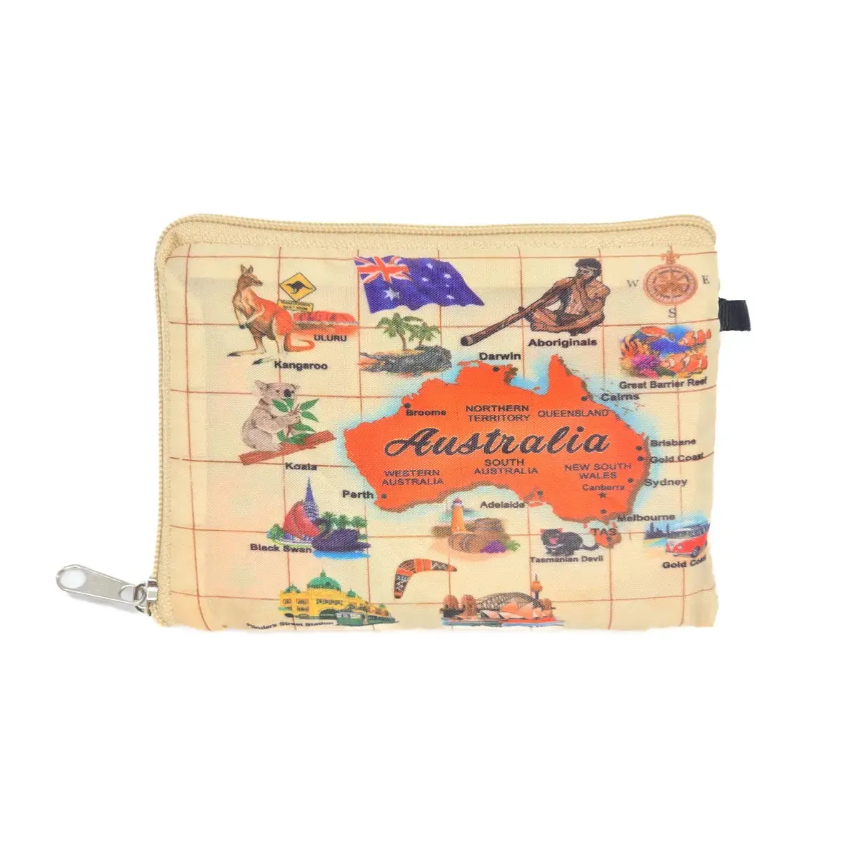 Orange Australian Map Foldable Shopping Bag