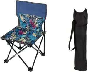Outdoor Aircraft-Grade Aluminum Foldable Chair, Supports 220lb, Breathable Oxford Fabric, 1-Second Quick Folding, Perfect for Picnic, Fishing, and Portable Use (Leaf Blue Medium 33 * 33 * 53cm)