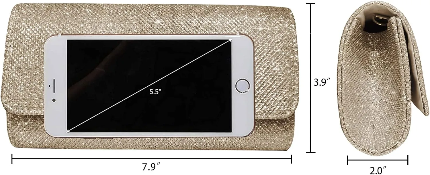 Outrip Women's Evening Bag Clutch Purse Glitter Party Wedding Handbag with Chain