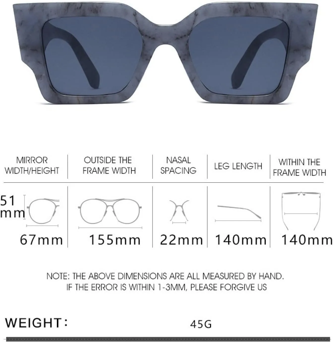 Oversized Women Sunglasses Vintage Fashion Sun Glasses Big Shades Men Luxury