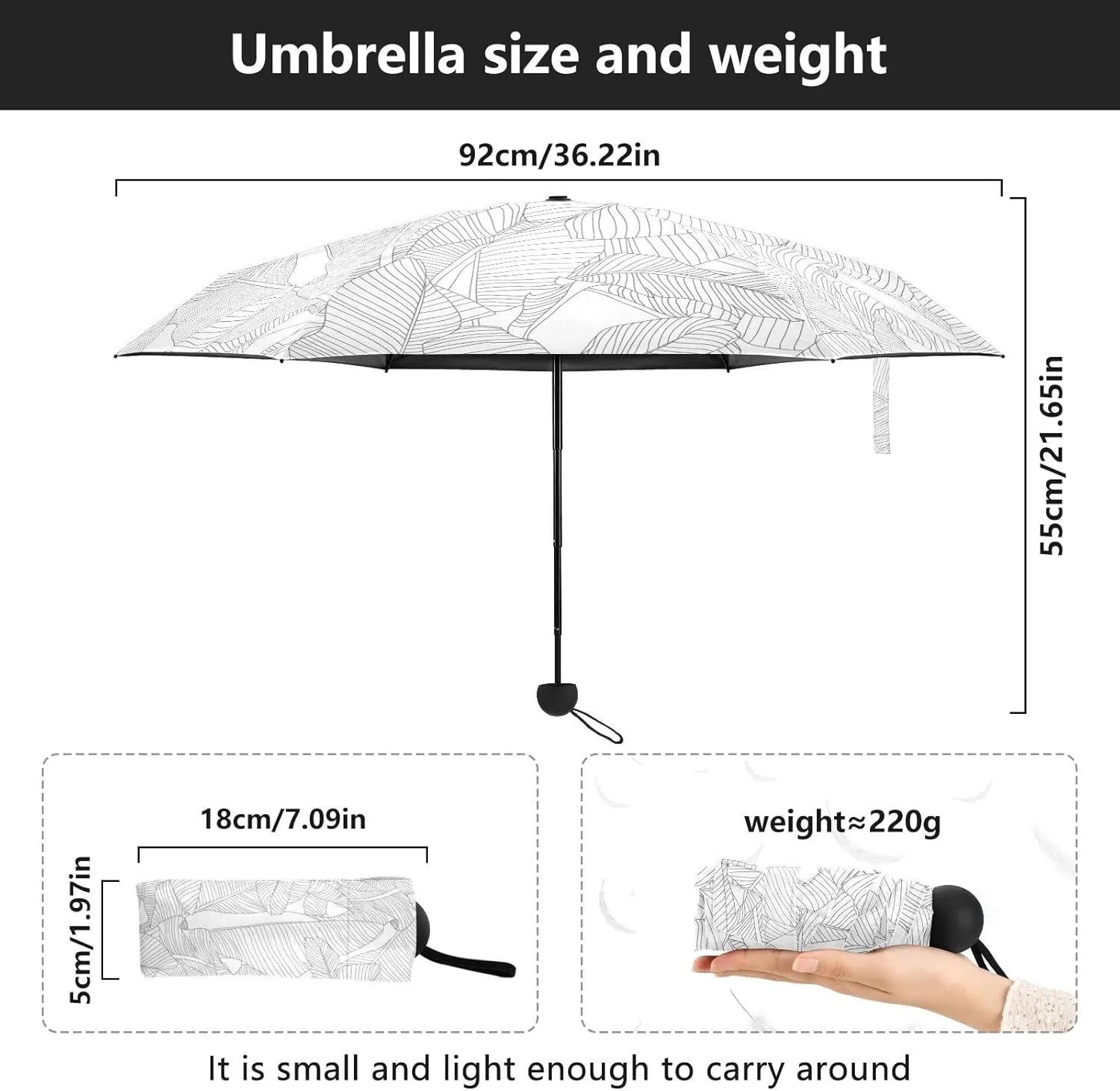 Oyihfvs Parasol Folding Umbrella, Reinforced Windproof Waterproof, Portable Compact Anti-UV Sun Rain Protection for Travel Outdoor
