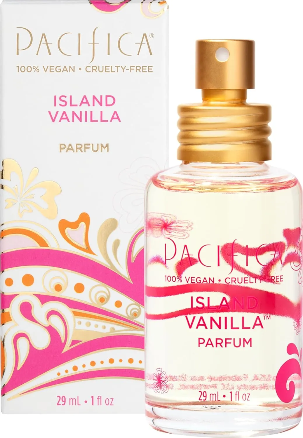 Pacifica Island Vanilla Perfume – Clean Vanilla Fragrance for Women - Warm Tropical Aroma - Long-Lasting Clean Beauty Non Toxic Scent, Vegan & Cruelty-Free, 1 oz Travel-Friendly Spray