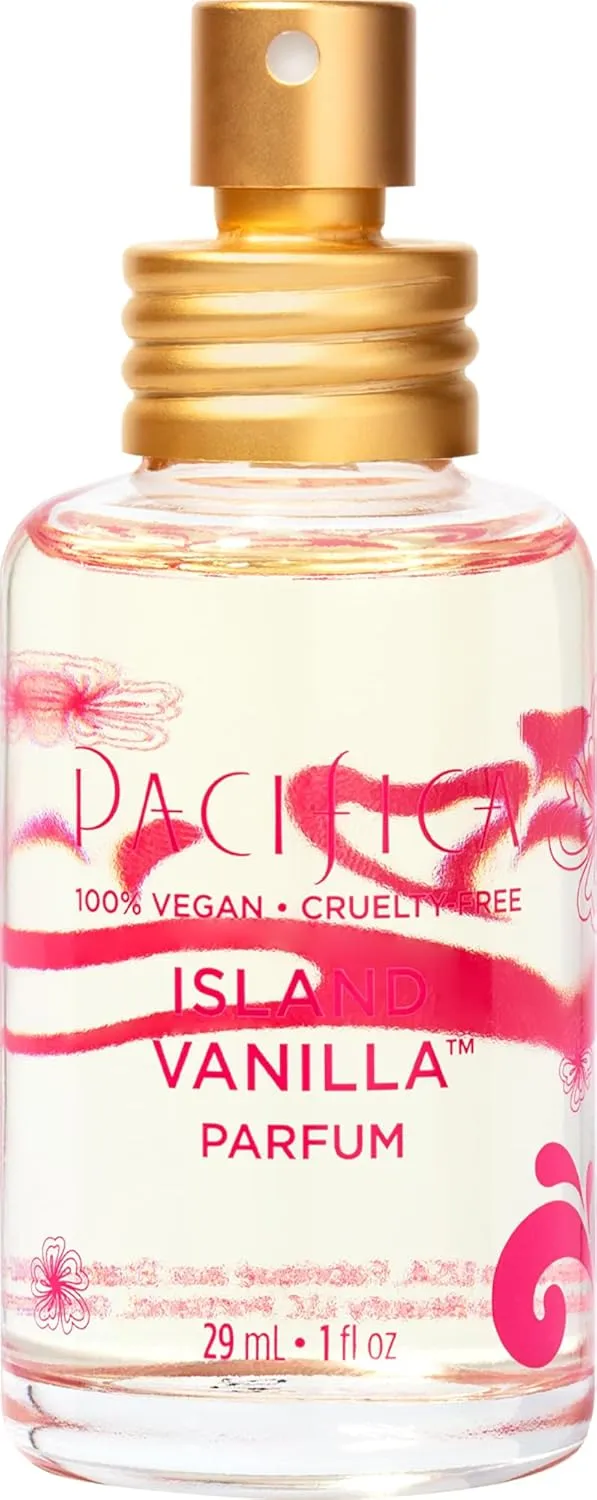 Pacifica Island Vanilla Perfume – Clean Vanilla Fragrance for Women - Warm Tropical Aroma - Long-Lasting Clean Beauty Non Toxic Scent, Vegan & Cruelty-Free, 1 oz Travel-Friendly Spray