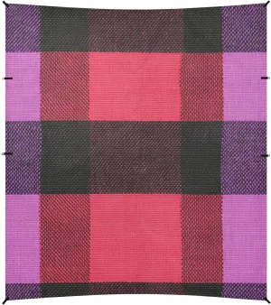 Palevioletred Buffalo Plaid Check Tartan Scotland Beach Cabana UPF50  Easy Setup Portable Sunshade with Sandbags and Shovel for Family Trips, Picnics & Camping
